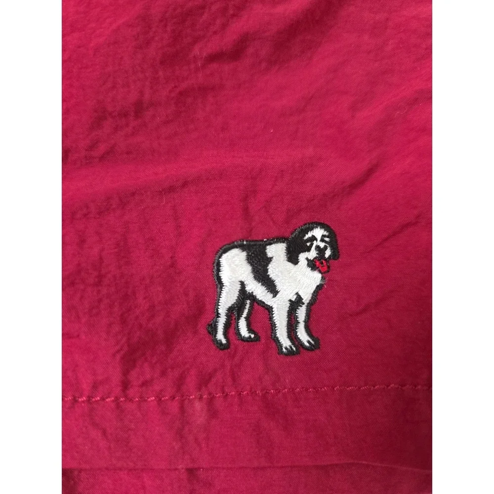 VTG 90s Big Dogs Mens XL Red Swim Trunks Athletic Nylon Shorts Embroidered Logo